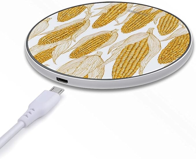 Yellow Corn Fast Portable Charger 10W Funny Graphic Phone Charging Pad with USB Cable