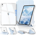 JKSML Case for iPad (A16) 11th/10th Gen with 8+ Viewing Angles DIY Detachable Sliding Cover Fully Clear Hard Back Shell Solid Y-fold Stand Pencil Holder for iPad 10.9 (2022)/ 11 (2025)-Blue-1