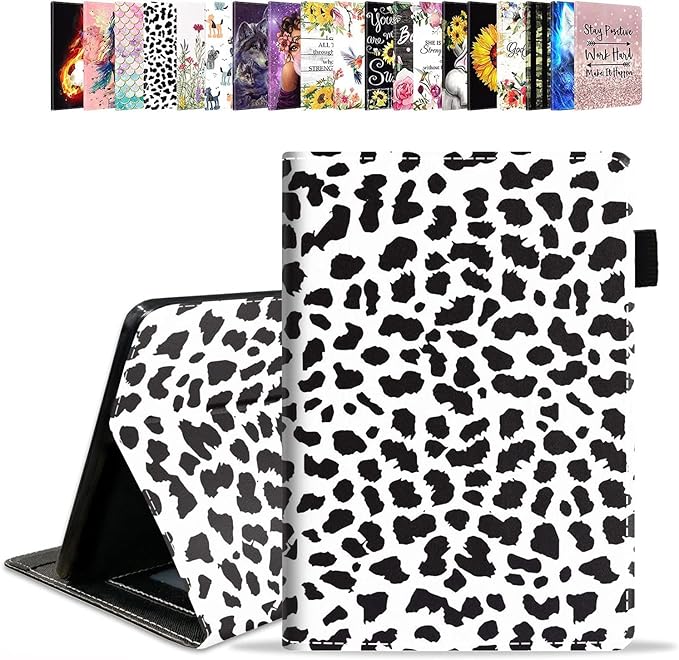 Case for Amazon Kindle Fire 7 Tablet (7 Display 9th/7th Generation 2019/2017 Release) - PU Leather Folio Case with Smart Auto Wake/Sleep Cute Polka Dot Print