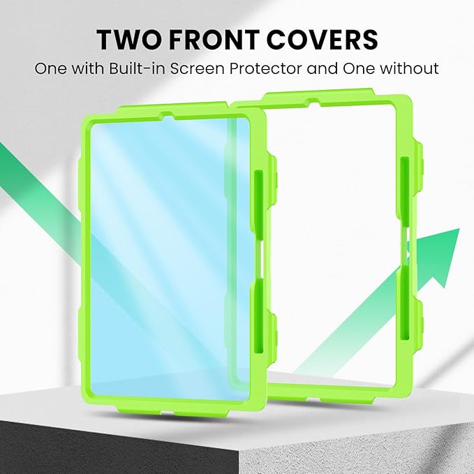 SEYMAC Case for iPad Pro 13 Inch M5 2025 / M4 2024 Heavy Duty Shockproof Protective Case with Screen Protector 360° Rotating Stand Hand/Shoulder Strap and Pen Holder Green