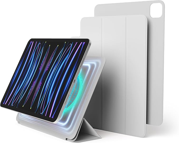 elago Case for iPad Pro 11 inch 4th 3rd 2nd Generation - iPad Case with Magnetic Attachment to Metal Materials Compatible with Apple iPad Pencil and elago’s Pencil case (Light Grey)