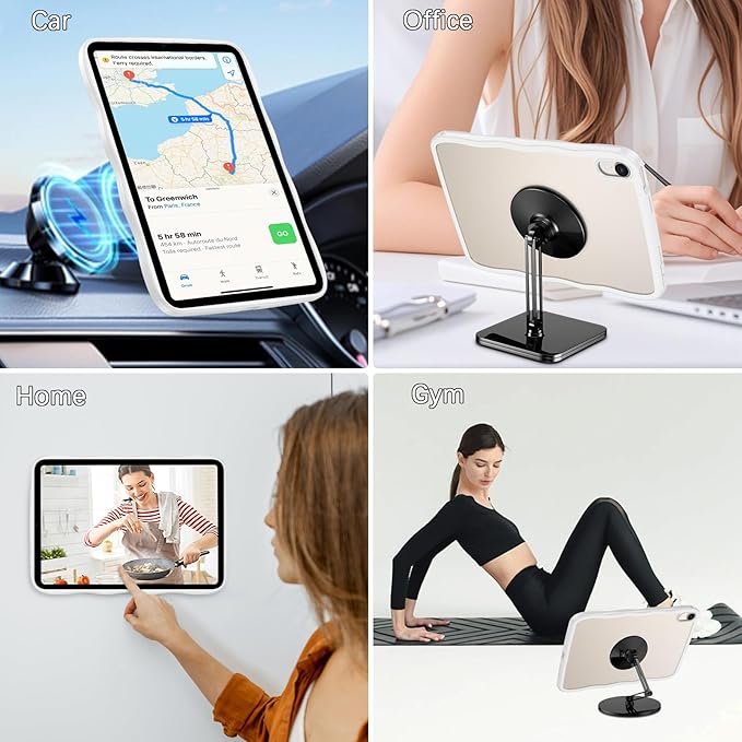 Telaso for iPad mini 7 A17 Pro 2024/iPad Mini 6 2021 8.3 Inch iPad mini 7th/6th Gen Wave Frame Design Magnetic Case Translucent Matte Back Soft TPU Bumper Case for iPad mini 7/Mini 6 Frosted Clear