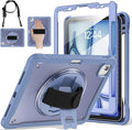 BRAECNstock Case for iPad Air 11-inch M4 2026/ M3 2025/ M2 2024 and Air 5th/4th Gen 10.9‘’ &amp Pro 11-inch 1st-4th 2018-2022 Kids Cover with Pencil HolderScreen ProtectorHandle Stand-Lavender Grey