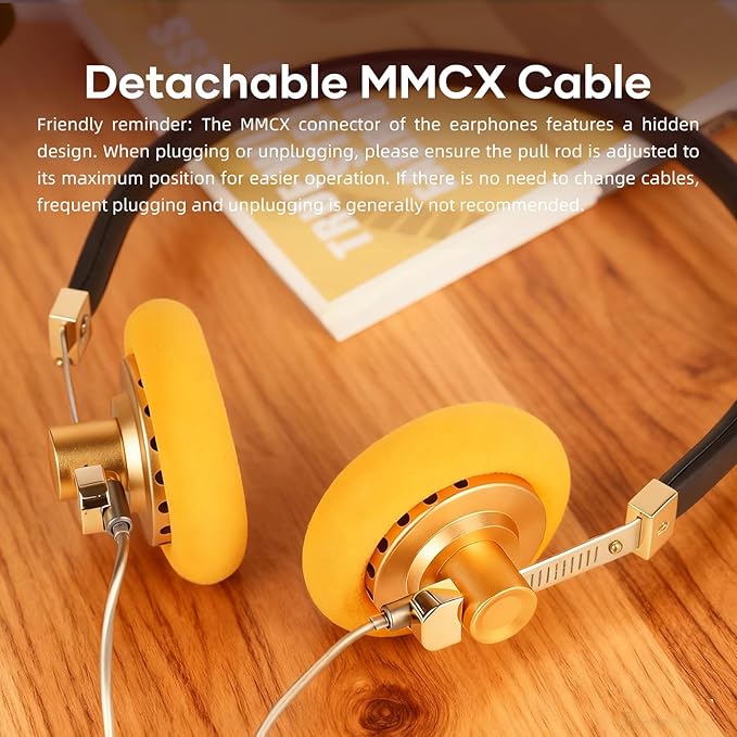 OKCSC G40 Retro Open-Back Headphones 40mm Driver 16 Ohm Impedance Lightweight (113g) with Breathable Ear Cushions Durable Build for Retro Aesthetic Fans/Home Leisure/Travel Road Trips Type-C Mic