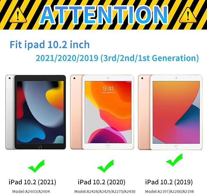 for iPad 9th/8th/7th Generation 10.2 Inch Case 2021/2020/2019 PU Leather Slim Folio Lightweight Multiple Viewing Angles Smart Cover with Auto Wake/Sleep Cute Highland Cow