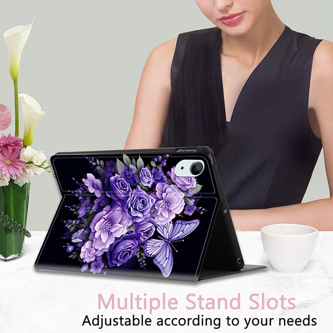 Purple Flowers and Butterfly