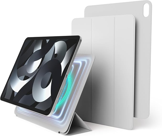 elago Case for iPad Air 11(M4 M3 M2) 5th 4th / Pro 11(1st) - iPad Case with Magnetic Attachment to Metal Compatible with Apple Pencil and elago’s Pencil case (Light Grey)
