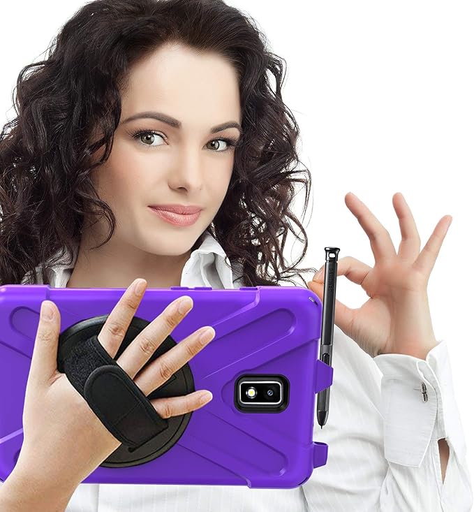 Case for Samsung Galaxy Tab Active 2 8.0 T390 T395 T397 Military Grade [15 ft Drop Tested] Full-Body Shockproof Protective Cover with 360° Rotation Stand Hand Strap &amp Pencil Holder