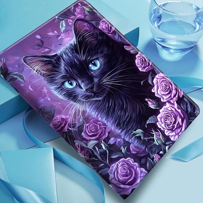 Black Cat Purple Roses