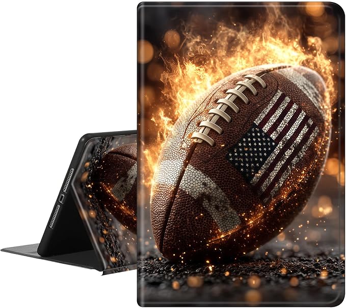 American Flag Flaming Football