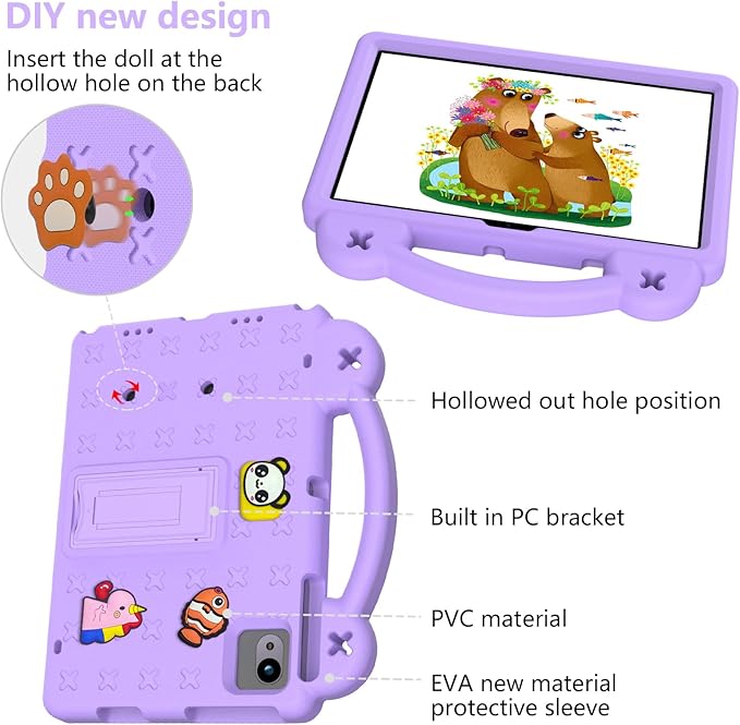 for Revvl Tab 2 Case 10.1 inch 2025 Kids EVA Tablet Cover with Strap Stand Handle for Tmobile Revvl Tab 2 5G Case Purple