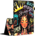 Case for All-New Amazon Fire HD 10 and 10 Plus Tablet (13th/11th Generation 2023/2021 Release) 10.1Slim Fit Standing Cover with Auto Sleep/WakeAfrican American Women Afro Girl with Crown