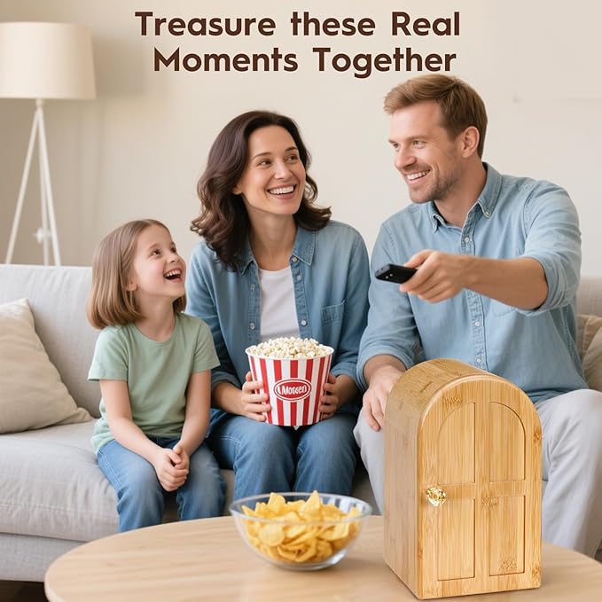 Premium Cell Phone Box for Family TimeBamboo Cell Phone Jail with Charging HolesHold 6 PhonesHelp Kids Adults Focus Back