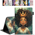Case for All-New Kindle Fire HD 10 &amp 10 Plus Tablet 10.1 (13th/11th Generation 2023/2021 Release) - PU Leather Folio Case with Smart Auto Wake/Sleep African American Girl Wearing Crown