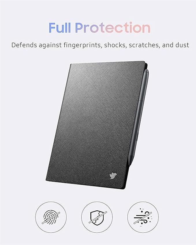 iflytek AINOTE Air 2 E Ink Tablet 8.2 Protective Folio Case Premium PU Leather Slim&amp Lightweight Durable Cover with a Pen Clip for Writing Tablet Water and Dustproof - Black
