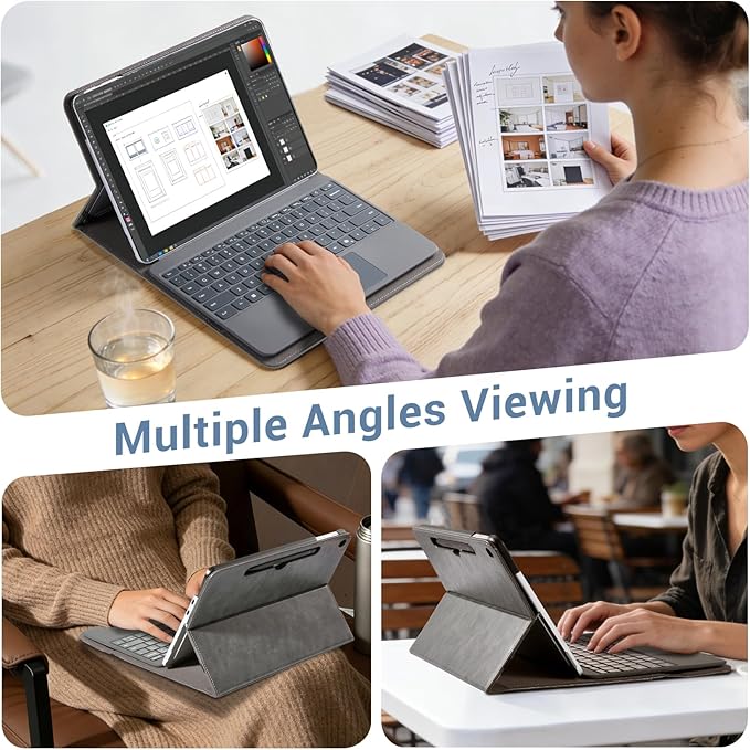 CoBak Case for Microsoft Surface Pro 12 (2025) Premium Business Cover with Multi-Angle Stand Embedded Stylus Holder Keyboard Support &amp Built-in Organizer – Tailored for ProfessionalsCowhide G