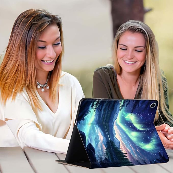Case for iPad 5th/6th Gen 9.7 2017/2018iPad Air 1/2 9.7 InchSlim PU Leather Cover Adjustable Stand Auto Wake/SleepAurora Over Mountains