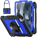 HXCASEAC Case for iPad Air 5th/4th Gen 10.9 inch Shockproof Design with Pencil Holder Screen Protector Hand Strap Protective Air 5/4 Case (A2316 A2324 A2588 A2589 A2591 A2072 A2325) - Blue