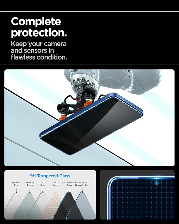 Spigen Tempered Glass Screen Protector [GlasTR EZ FIT - Privacy] Designed for Galaxy S25 Plus | Galaxy S24 Plus [Case Friendly] - 2 Pack