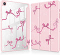 Tuiklol for Samsung Galaxy Tab A9+ Tablet 11” / A9+ Plus 2024 2023Buit-in S-Pen Holder with Clear Protective Cover Transparent Back Shell Auto Wake/Sleep Samsung Tab A9 Plus CoverBow-Pink