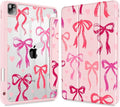 May Chen for iPad Pro 11 inch M2 4th Generation 2022 iPad Pro 11 3rd/2nd/1st Gen Case with Transparent Shockproof Back Cover [Built-in Pencil Holder Auto Sleep/Wake Bow Ribbon