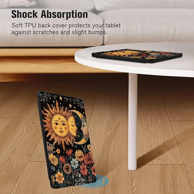 Rose Crow Skull Case for Ipad Air 3 Retro Gothic Floral Shell Unique Design Shell Auto Sleep/Wake Anti-Slip Shockproof Cover with Clear Back Shell &amp Pencil Holder(Girls Women)