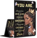 Case for Amazon Fire HD 10 Tablet (9th/7th/5th Generation2019/2017/2015 Release) Multi-Angle Smart Stand Cover Auto Sleep/WakeAfrican Americans Women Black Queen with Butterflies