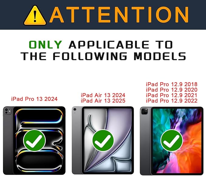 Case Compatible with Tablet iPad Air 13 inch M3 2025 iPad Air/Pro 13 M2 inch 2024Cover 360° Rotating Stand PU Leather for iPad Pro 12.9 inch 6th/5th /4th/3rd Gen Auto Wake/Sleep Green