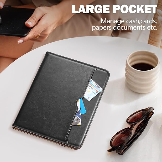 Akkerds Compatible for iPad (A16) 11th Generation Case 11 Inch 2025 for iPad 10th Generation Case 10.9 Inch 2022 with Pencil Holder Protective Leather Business Stand Cover Multiple Angles Black