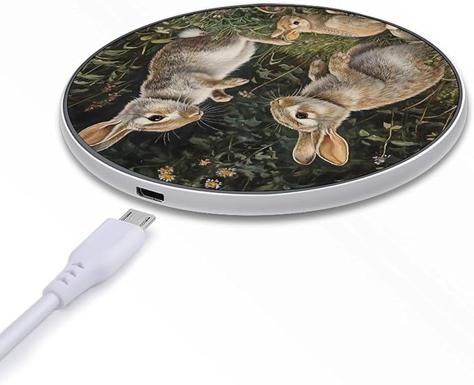 Rabbits Forests Bunnys Phone Charger Magnetic Charging Pad Anti-Slip with USB Cable