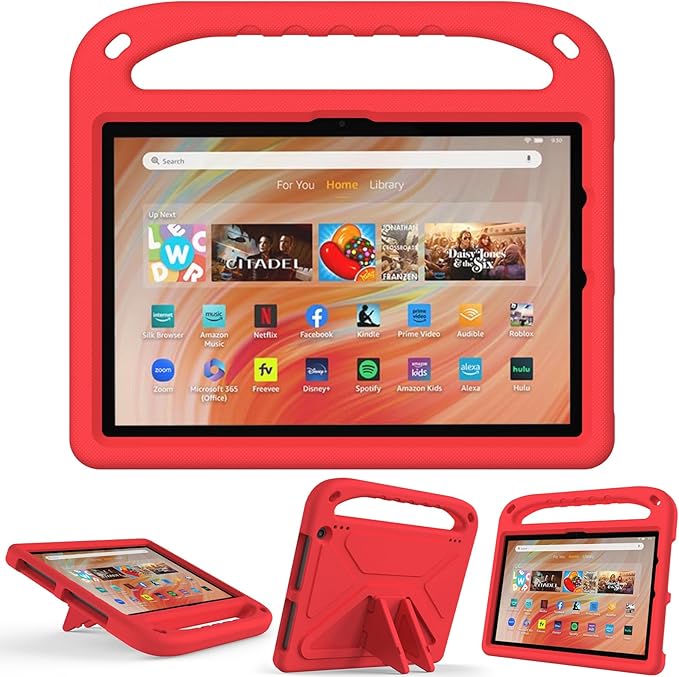 Dteck Kids Case for Fire HD 10 &amp HD 10 Plus Tablet(13th/11th Generation 2023/2021 Release)Lightweight Shockproof Kid-Proof Cover with Handle Stand for Kindle Fire HD 10 Kids Tablet 2023 2021 Re
