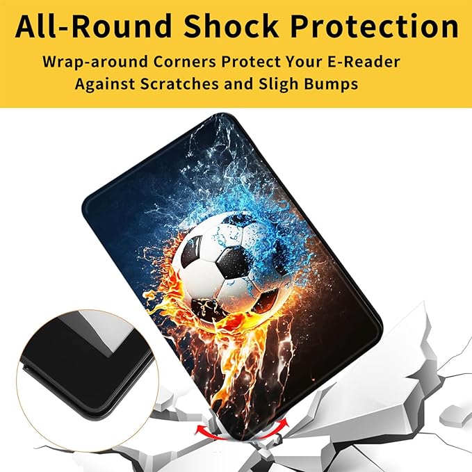 Case for iPad 10.2 Inch 9th/8th/7th Gen (2021/2020/2019) Shockproof PU Leather Cover with Stand &amp Auto Sleep/Wake Slim Lightweight Durable Protective Case for Kids &amp Adults Soccer Ball