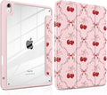 DONGKE Case for iPad Air 11-inch M4 2026 &amp M3 2025 &amp M2 2024 iPad Air 5th/4th Generation 10.9 2022/2020 [Built-in Pencil Holder] Clear Acrylic Back Trifold Stand Smart Cover Ribbon Swirl