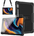 Case for Lenovo Tab P12 12.7 Inches Tablet Case Shockproof Hybrid Kids Case with Screeen Protector for Lenovo tab P12/Xiaoxin Pad Pro 12.7 Tablet Case TB370FU/TB371FC (Black/Black/2 PCS)