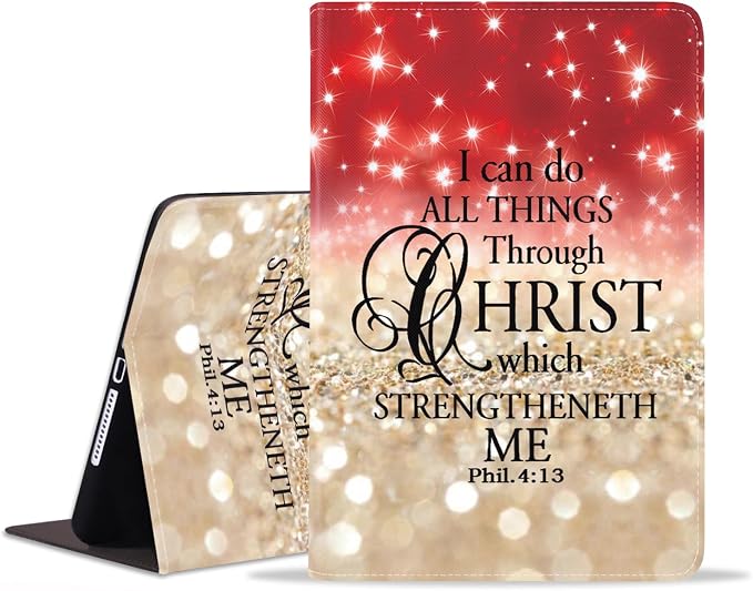 Red Glitter Quote Bible Verse Phil 4:13