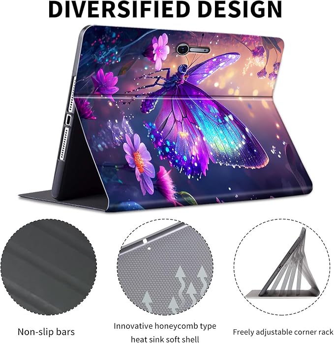 Case for Microsoft Surface Pro 7 Plus/7/6/5/4 12.3 Inch TabletLeather Folio Adjustable Stand for Surface Pro Case 12.3Glitter Butterfly