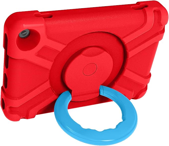 Compatible with Amazon Fire HD 8 2020/2022 Tablet Case Tablet CaseRugged Kids Case with Stand Lightweight Shockproof Kids Friendly Tablet Cover Red+Blue
