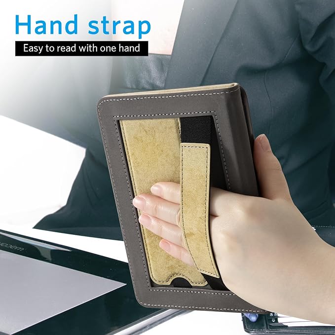CoBak Case for 6 E-Reader - PU Leather Smart Cover with Auto Sleep/Wake &amp Hand Strap not Compatible with Kobo ClaraLinen
