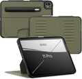 Zugu Case for iPad Pro 11 (M4/M5) 2024/2025 Slim Protective Cover with Apple Pencil Holder Auto Wake/Sleep Multiple Viewing Angles iPad Pro 11 Inch Cover Phone Protector Olive Green