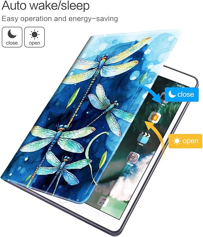 for 10.1 Amazon Fire HD 10 Tablet (13th Generation 2023 Release) Case with Pen Holder &amp Auto Wake/Sleepd Shockproof Stand Protective Cover for HD 10 2023 TabletDragonfly
