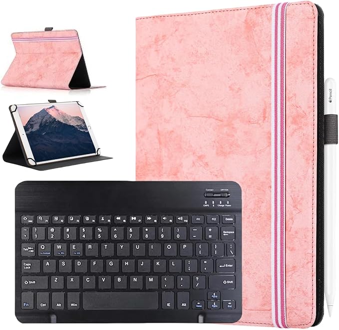 Case for T-Mobile REVVL Tab 2 10.1 Tablet 2025 – 2-in-1 Keyboard Folio with Pen Holder Corner Protection Adjustable Viewing Angles(Pink)