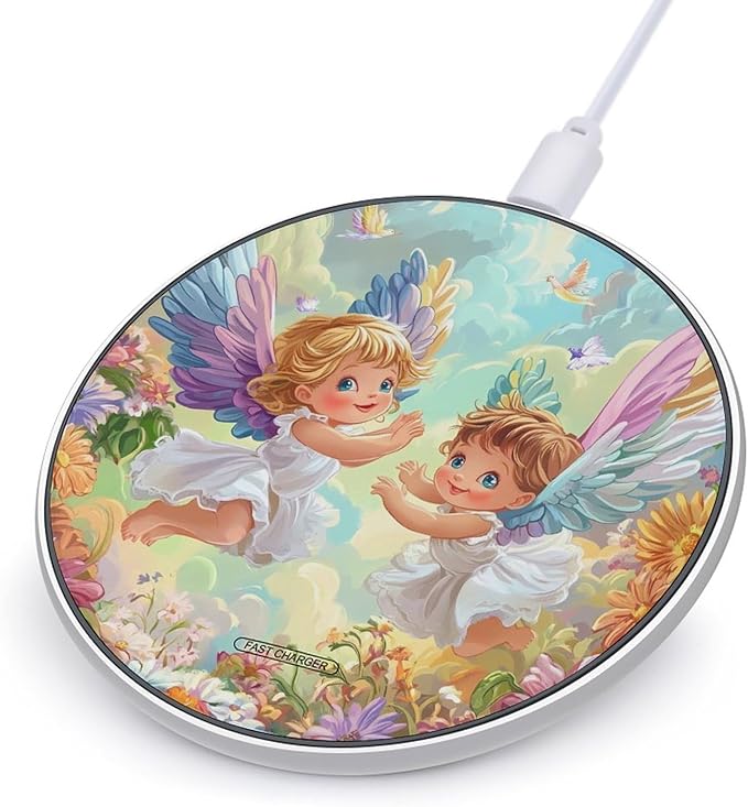 Angelsflowers Wireless Charger Anti-Slip Wireless Charging Pad Slim Charger Mat for Men Women