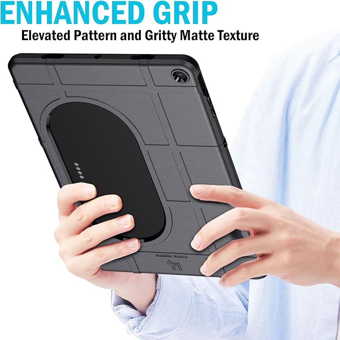 Case and Travel Cover for Google Pixel Tablet (2023) Nakedcellphone Special Ops Rugged Shield and Hard Shell View Stand Companion - Matte Black