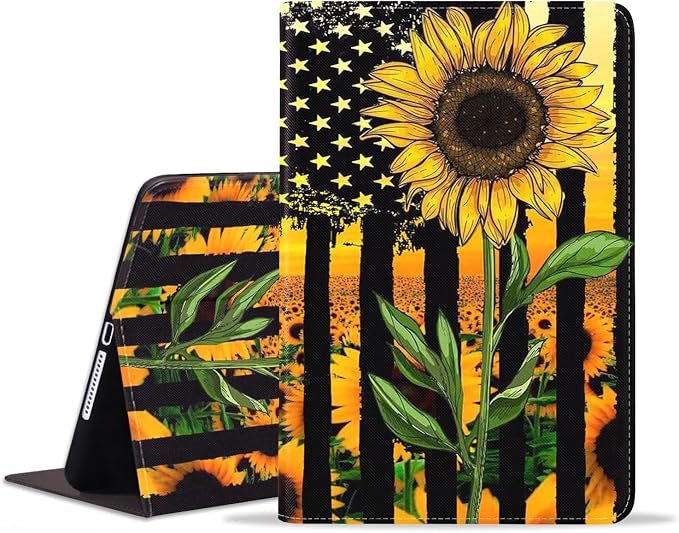 American Flag and Sunflower
