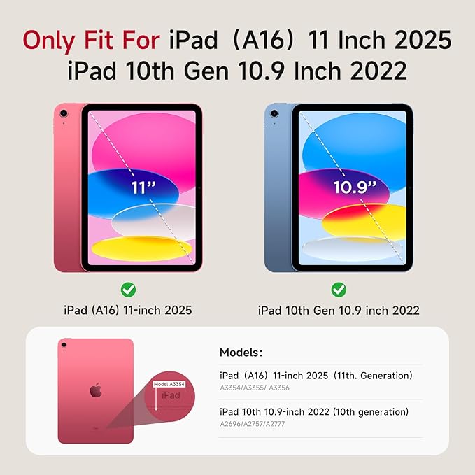 kenke Magnetic Case for iPad 11 Inch A16 2025/10th Generation 10.9 Inch 2022 with Detachable Clasp Slim Strong Magnetic Multi-fold Stand Cover with Pencil Holder Auto Wake/Sleep Cream White