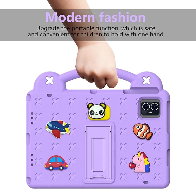 for Revvl Tab 2 Case (2025) EVA Shockproof Tablet Cover with Stand Handle Shoulder Strapfor Tmobile Revvl Tab 2 Tablet Case 10.1'' Purple