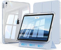 Case for iPad Air 11 inch M4/M3/M2 (2026/2025/2024) &amp iPad Air 5/4th Generation (2022/2020) 10.9 inch 2-in-1 Removable Hard PC Transparent Back with Pencil Holder Auto Sleep/Wake Sky Blue