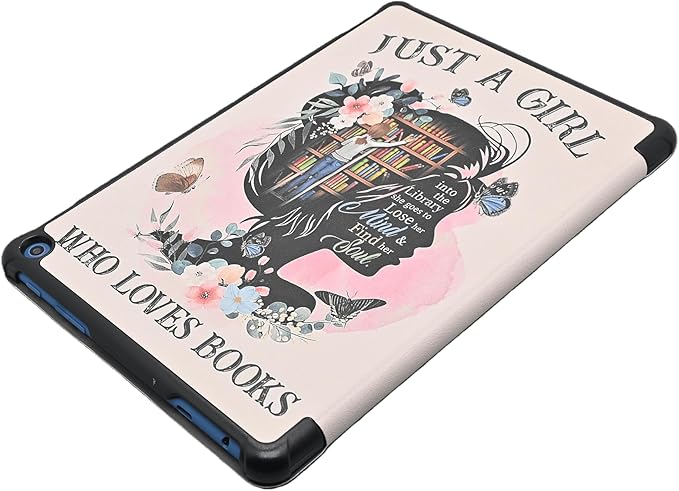 Case Fits New Amazon Fire HD 10 Tablet Case(Only Fit 13th Gen 2023 Release) Reading Book Lovers Trifold Lightweight Hard Shell Stand Cover with Auto Wake/Sleep