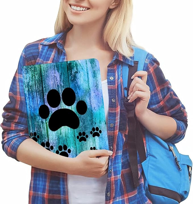 Antique Blue Wood Grain Dog Paw