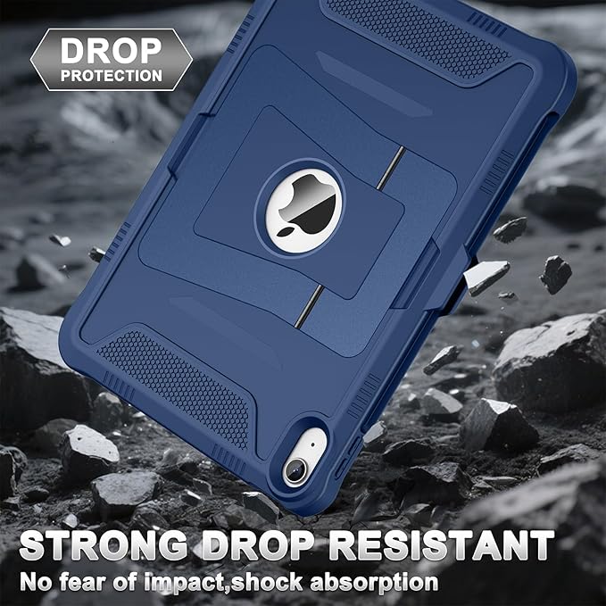 Soke Case for iPad (A16) 11th Generation 11-Inch 2025 /10th Generation 10.9-Inch 2022 with Screen Protector and Multi-Angle Kickstand Rugged Full Body Heavy Duty Protective Cover - Navy